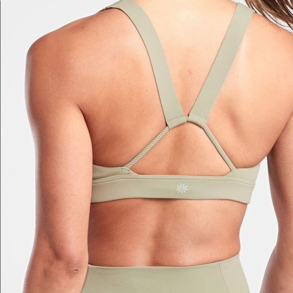 Athleta Olive Green Strappy Back Sports Bra